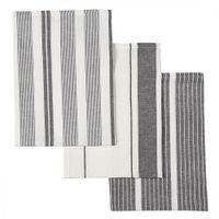 Set de 3 Toallas con Diseño de Rayas Gris