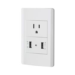 Tomacorriente + 2 Puertos USB Lisboa Blanco - Volteck