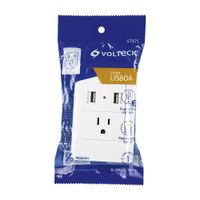 Tomacorriente + 2 Puertos USB Lisboa Blanco - Volteck