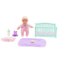 Muñeca con Cuna y Accesorios