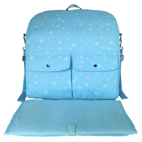 Pañalera Mochila Estrellas Celeste