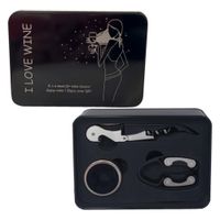 Set De 3 Accesorios Para Vino Negro Y Gris - Concepts