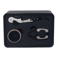 Set De 3 Accesorios Para Vino Negro Y Gris - Concepts