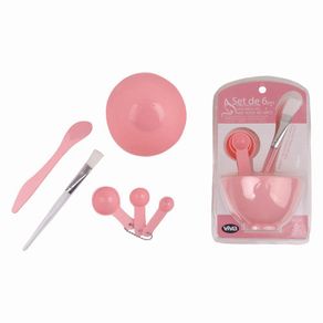 Kit Mezclador para Mascarilla Facial Rosa 6 Pzas