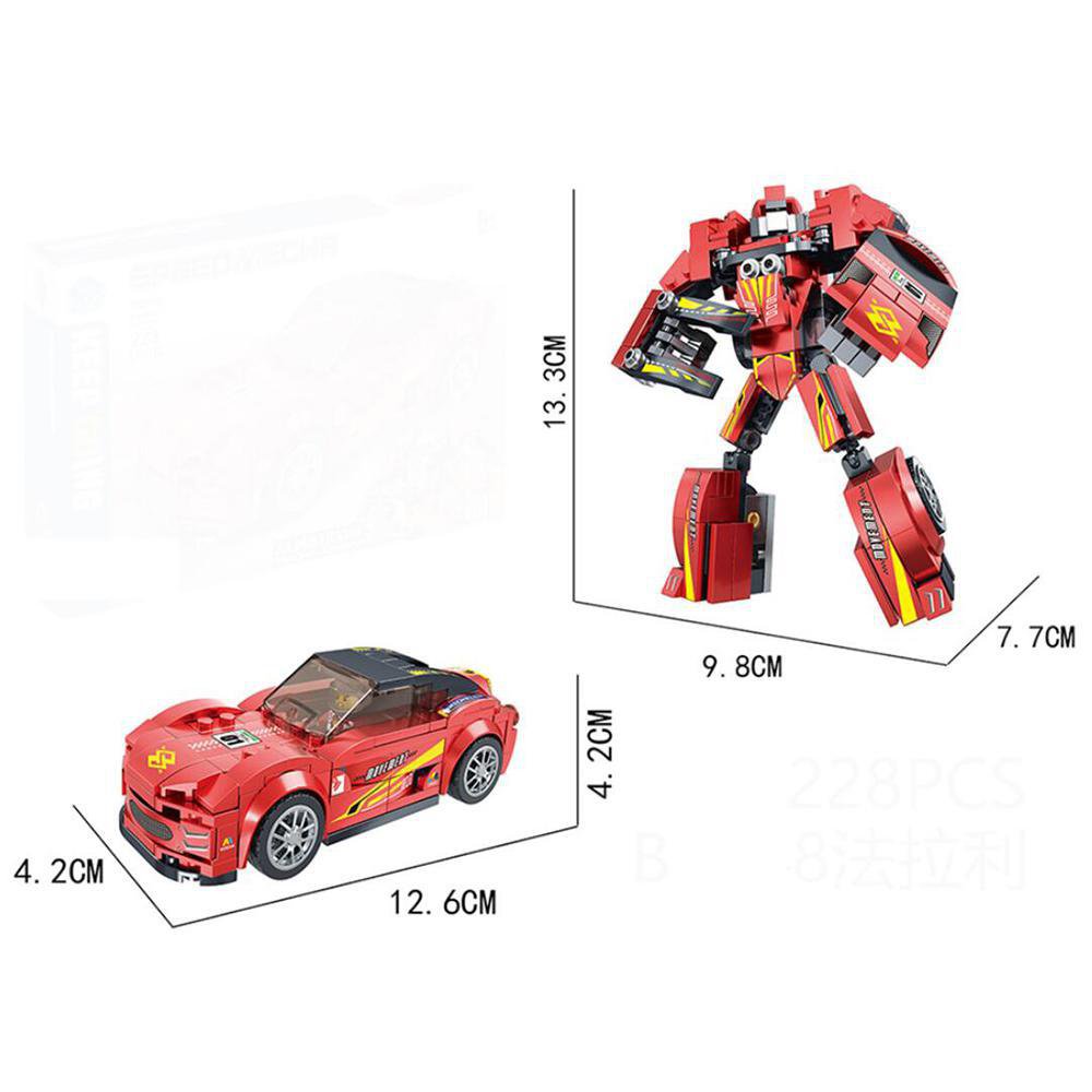 Set de Bloques Auto Deportivo y Robot Transformable 2 en 1 de 228 Piezas