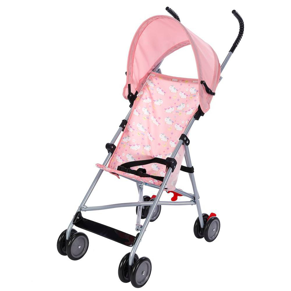 Carruaje Sombrilla con Plegado Compacto y Capota Diseño Unicornio Color Rosado Carruaje Sombrilla de Unicornio con Plegado Compacto y Capota Color Rosa