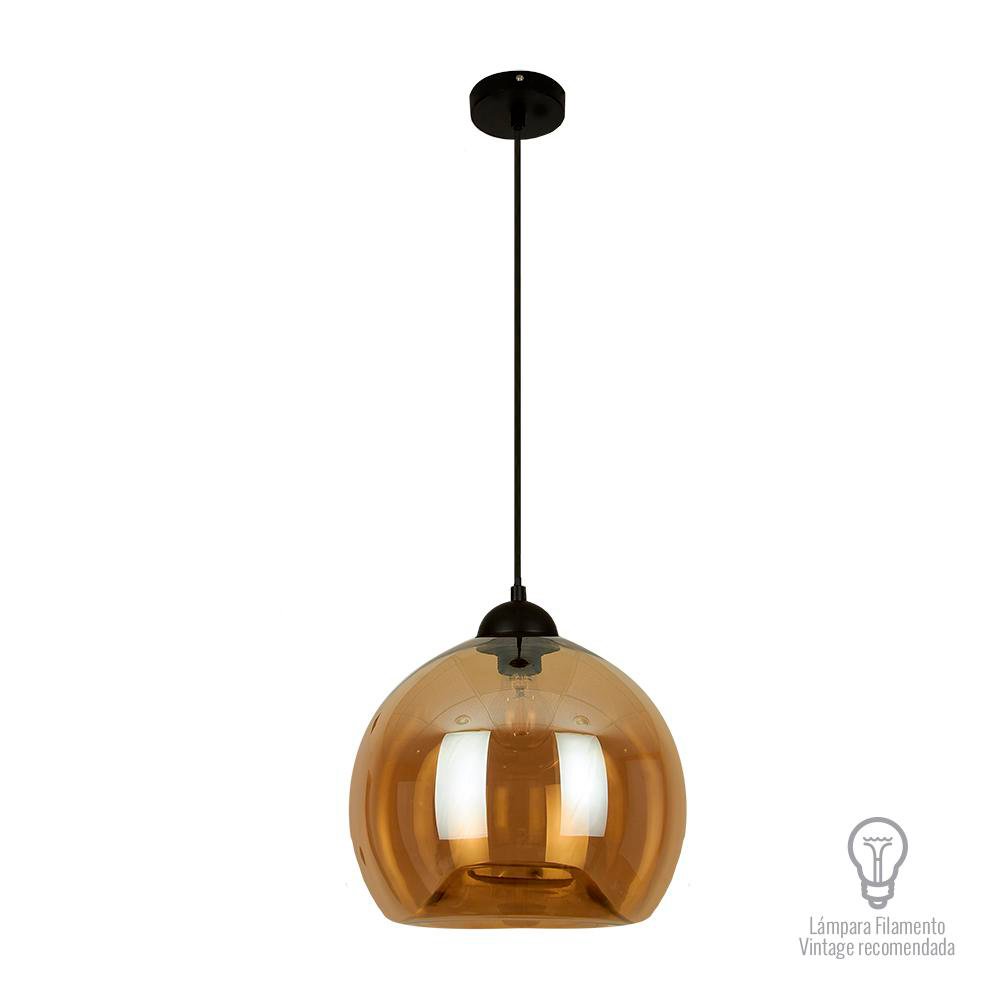 Lámpara Colgante Atenea de Cristal Ámbar de 1 Luz E27 1.50 Metros Color Ámbar