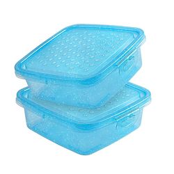 Set de 2 Tazones Cuadrados Dots Celeste 700 Ml