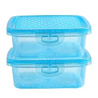 Set de 2 Tazones Cuadrados Dots Celeste 700 Ml