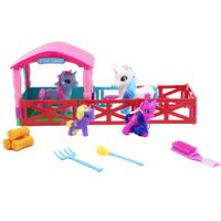 Establo-con-4-Unicornios-y-Accesorios