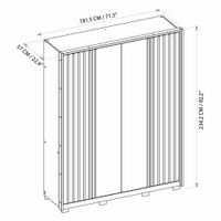 Armario Barb Café y Blanco de 2 Puertas 3 Gavetas 182x57x212 Cm - Zmobili