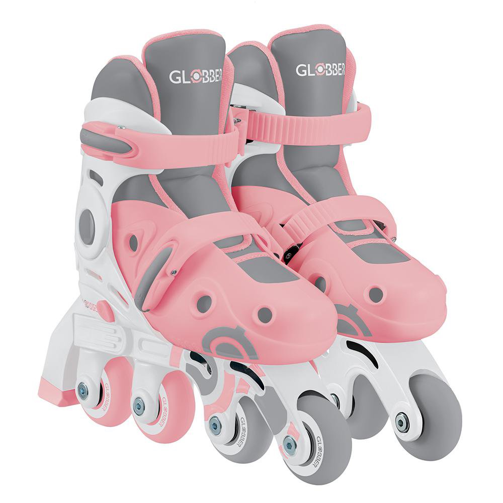 Patines en Línea 2 en 1 Ajustable Talla 30-33 Color Rosa Pastel Patines Evolutivos 2 en 1…