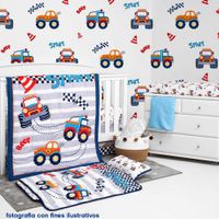 Set De Edredón Para Cuna Tractores 2 Pzas