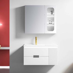 Set de Mueble para Baño Blanco y Espejo 80X50X47 Cm - Zmobili