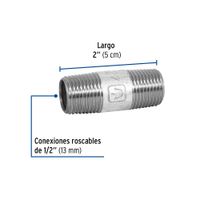 Niple de Acero Galvanizado 1/2 Plg  x 2 Plg