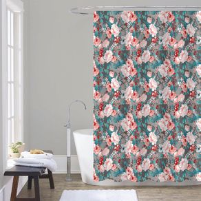 Cortina de Baño Rosas