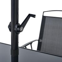 Set de Comedor Gris con Sombrilla 8 Pzas