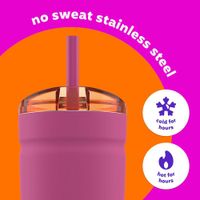 Termo de Acero Inoxidable Rosa y Naranja 24 Oz
