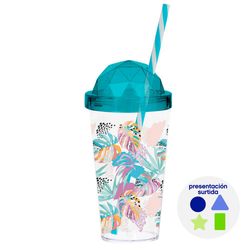 Vaso con Pajilla 22.3 Oz Diseños Surtidos