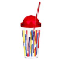 Vaso con Pajilla 22.3 Oz Diseños Surtidos