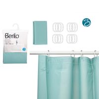 Cortina para Ducha Peva Transparente con Verde