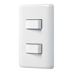 Placa Armada con 2 Interruptores Sencillos Basic Blanco - Volteck