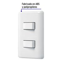 Placa Armada con 2 Interruptores Sencillos Basic Blanco - Volteck
