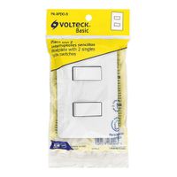 Placa Armada con 2 Interruptores Sencillos Basic Blanco - Volteck