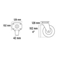 Rodo Polietileno Con Balero 4 Plg Pisada 42 Mm - Fiero