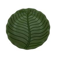 Plato Decorativo de MDF Diseño Hoja Verde 33.5 X 3.6 Cm