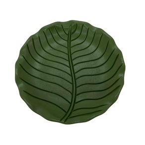 Plato Decorativo de MDF Diseño Hoja Verde 33.5 X 3.6 Cm