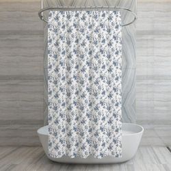 Set de Cortina con Ganchos Blanca con Flores