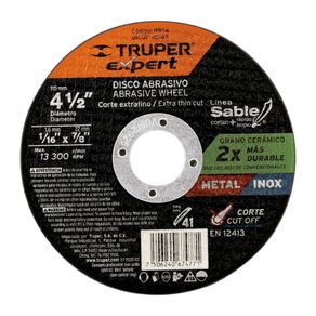 Disco De Corte Fino Tipo 41 4 1/2 Plg x 1.6 Mm - Truper Expert