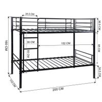 Cama Litera De Metal 200.5X110X160.5 Cm - Z Varios Colores