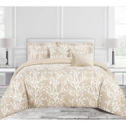 Set de Edredón de Poliéster Crinkle Taupe - Varios Tamaños