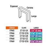 Grapas 1/2 Pulgadas Trabajo Rudo - Truper