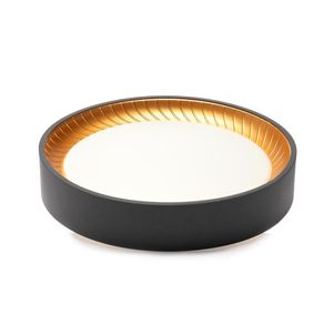 Plafón LED Redondo Negro con Interior Dorado