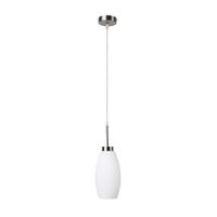Lámpara Colgante 1 Luz Cristal y Opalino Plateada