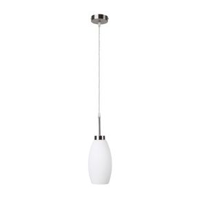 Lámpara Colgante 1 Luz Cristal y Opalino Plateada