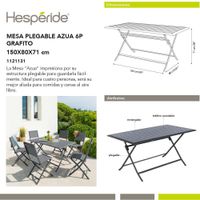 Mesa Plegable Azua Grafito