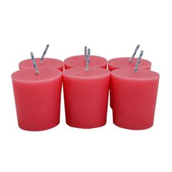 Set de 6 Veladoras Mini Pillars Aroma Rosas Rojas