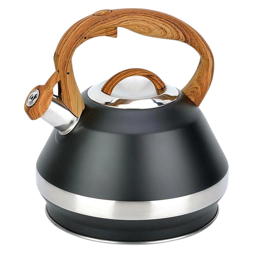 Tetera con Doble Base y Mango en Efecto Madera 3.4 L Color Negro Tetera de 3.4 L con Doble…