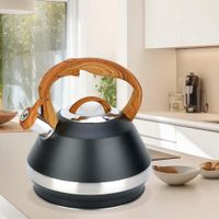 Tetera Negra 3.4L Efecto Madera y Doble Base