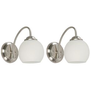 Set de Lámparas para Pared Niquel Satín 2 Pzas - Zlumini