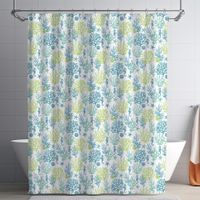 Set de Cortina con Ganchos Verde con Celeste