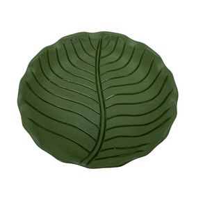Plato Decorativo de MDF Diseño Hoja Verde 28 X 3.6 Cm