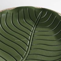 Plato Decorativo de MDF Diseño Hoja Verde 28 X 3.6 Cm
