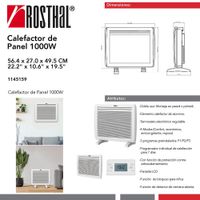 Calefactor de Panel Rosthal con Termostato y Pantalla LCD 1000 W