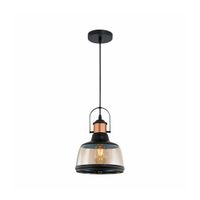 Lampara Colgante de Cristal Columba I Negro y Dorado 60 W