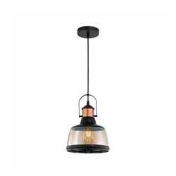 Lampara Colgante de Cristal Columba I Negro y Dorado 60 W
